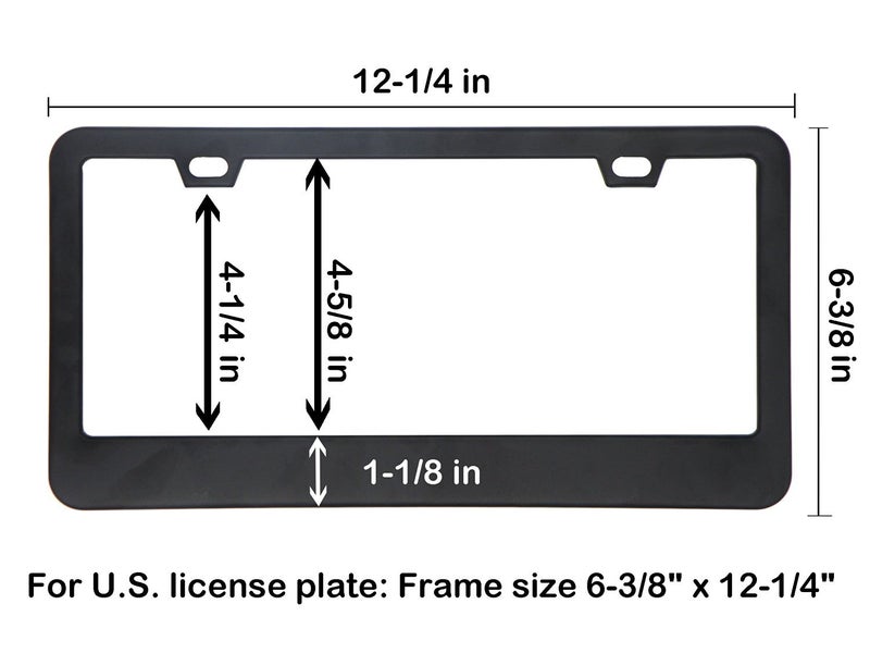 BIGANT Car License Plate Frame - Matte Stainless Steel License Plate Covers with Free Screws Fasteners + Black Screw Caps (2 Pack-Black) - Image 2